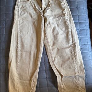 American Eagle Outfitters Tan Barrel Leg Jean